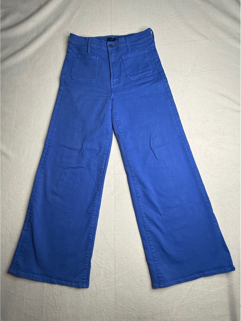 MOTHER Patch Pocket Undercover Sneak Jeans 28 Snorkel Blue Wide Leg
